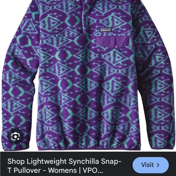 Fish Print Patagonia Synchilla Snap-T Pullover - Picture 2 of 5